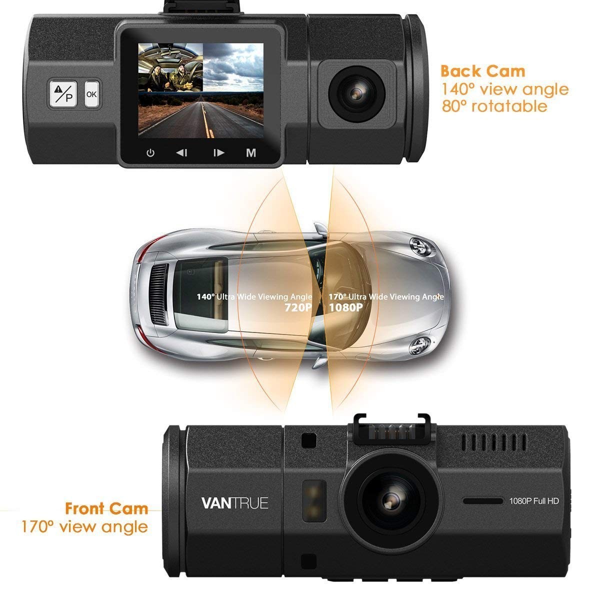 Front & Rear Dashcam – Vantrue