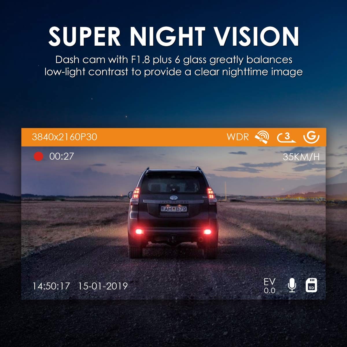 Vantrue X4 Super Capacitor 4K Dash Cam